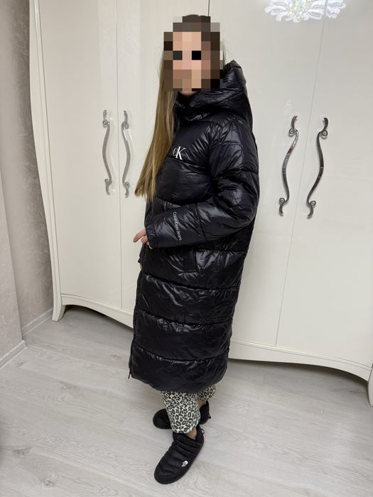 НОВЕ Calvin Klein Л-3ХЛ зимовий пуховик пальто чорний довгий куртка