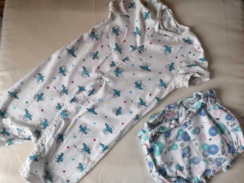 Zestaw rampers + spodenki H&M smerfy Pepco So Cute balony 86 cm 12-18m