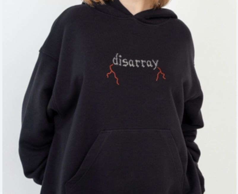 Bluza z kapturem kryształki Disarray Blood Rain roz S