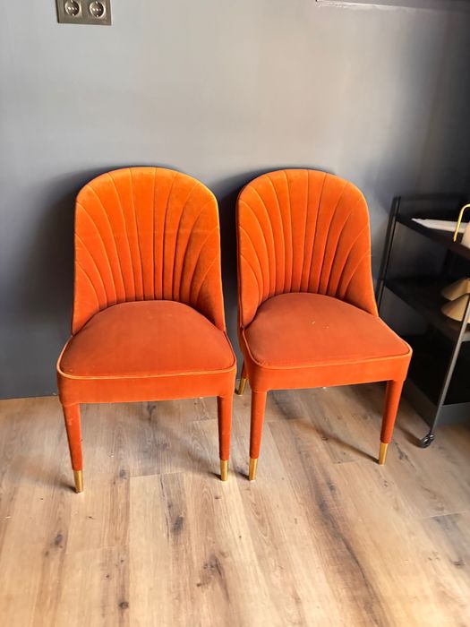 Pair velvet chairs