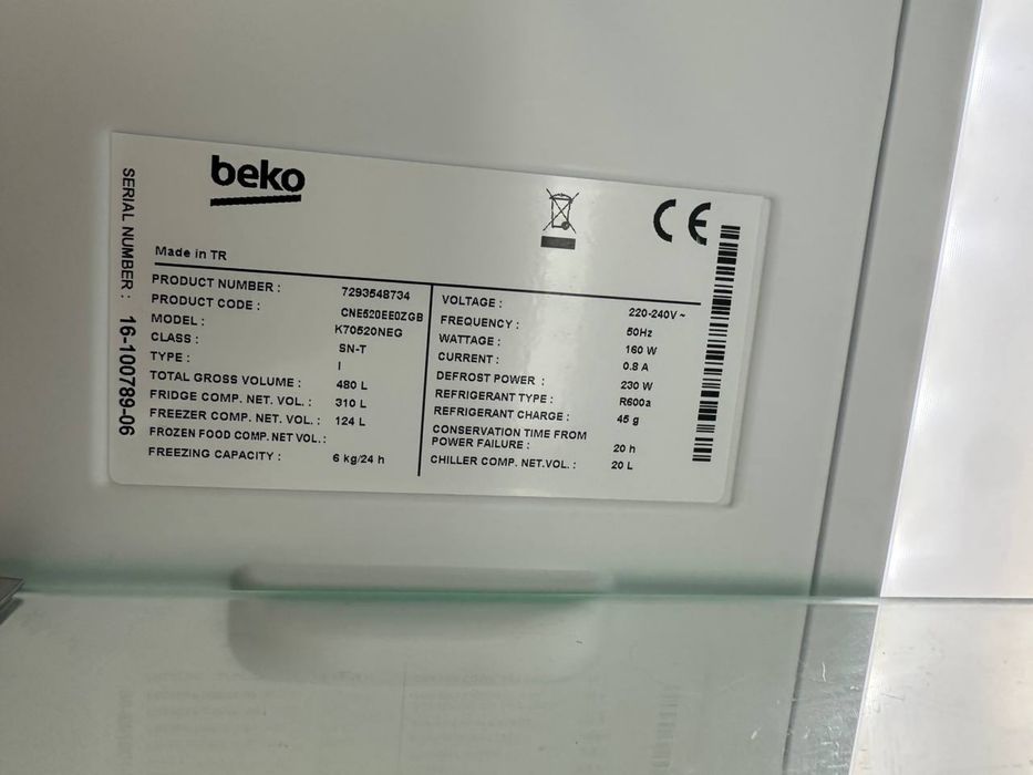 Холодильник Чорний Широкий Beko A++ 25 рік Двокамерний