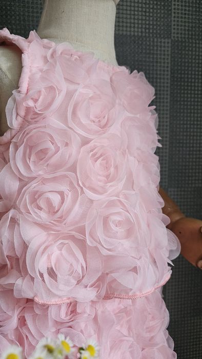 Дитяча святкова пишна рожева сукня костюм троянди 9м 1 рік 2 3 роки