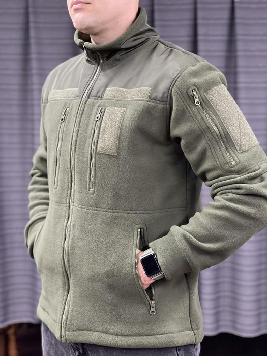 Кофта тактична Фліс Олива | Кофта Грубша | Фліс 350 г/м2