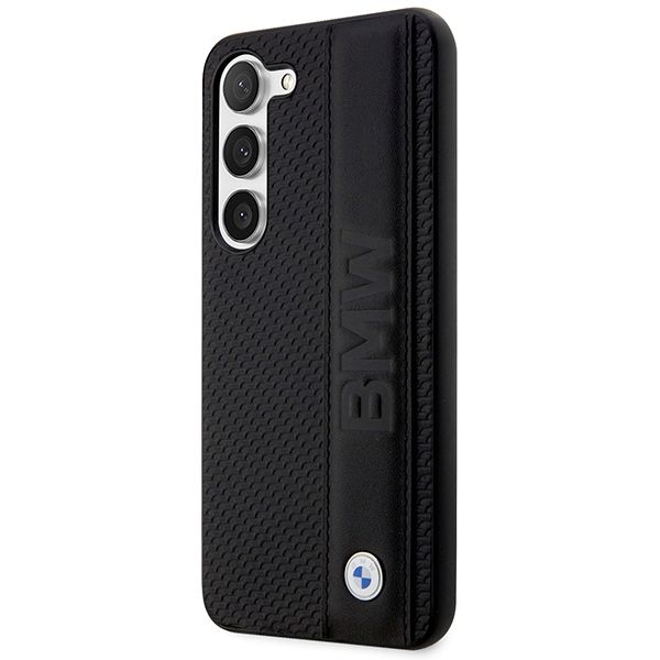 Etui BMW BMHCS23M22RDPK S23+ S916 czarny/black hardcase Leather Textu
