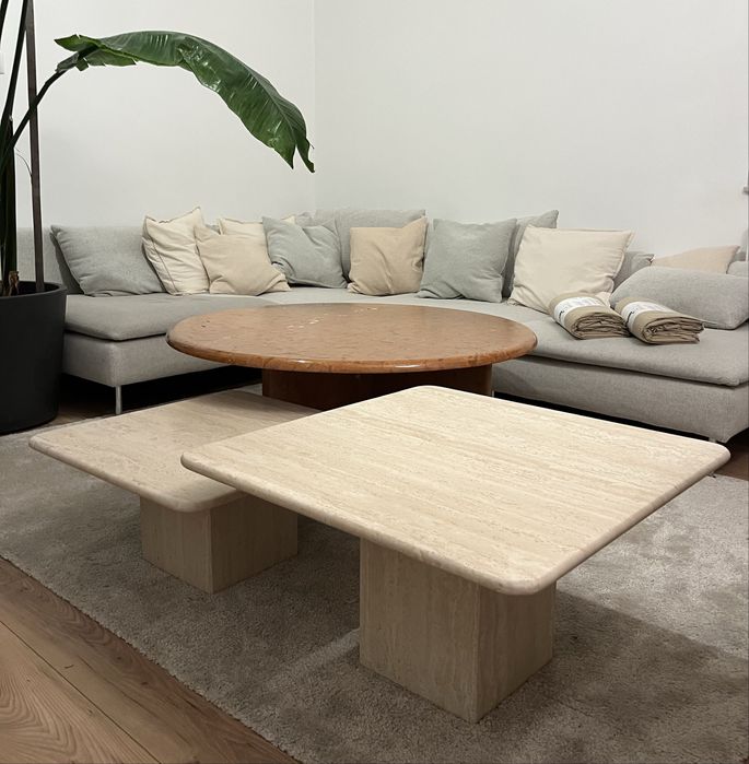 Stolik ława stół kamień trawertyn marmur kamienny kawowy naturalny