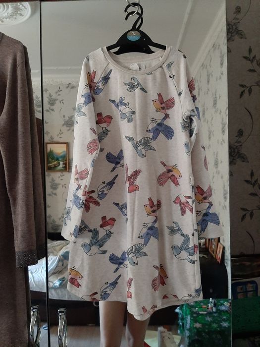 Плаття для дівчинки тепле з пташками LOGG