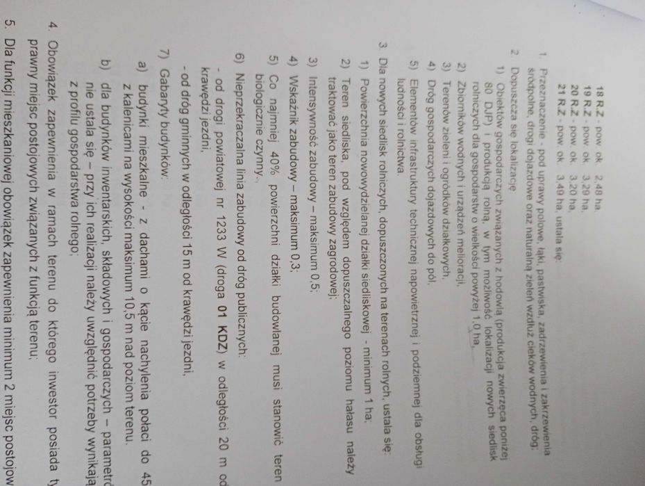 Działka budowlana 7 zł m2