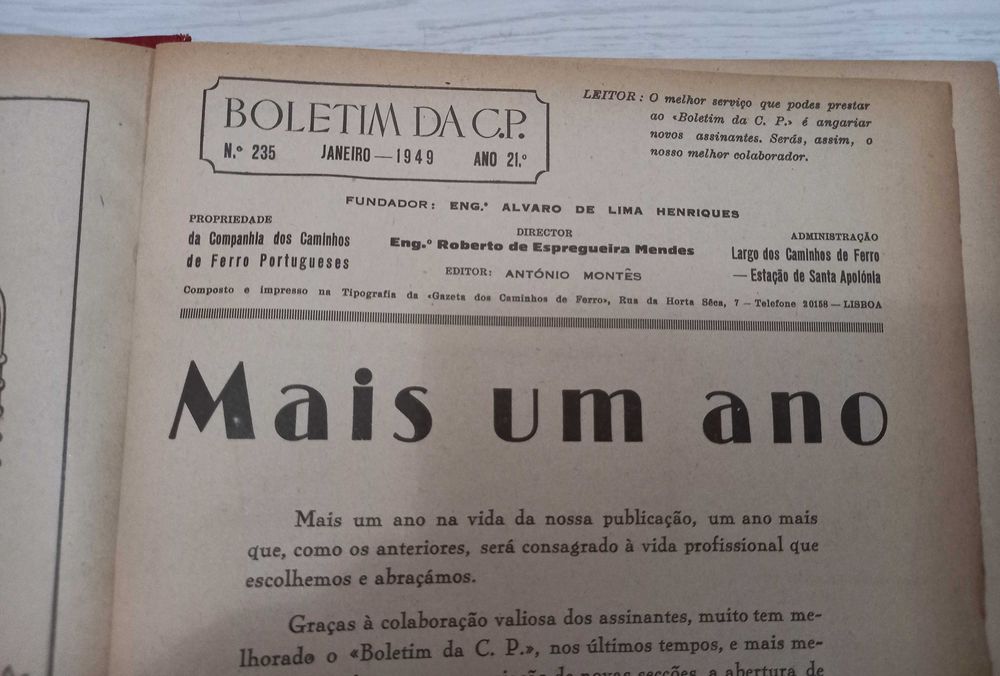 Boletim da CP - Ano de 1949 - Ano completo