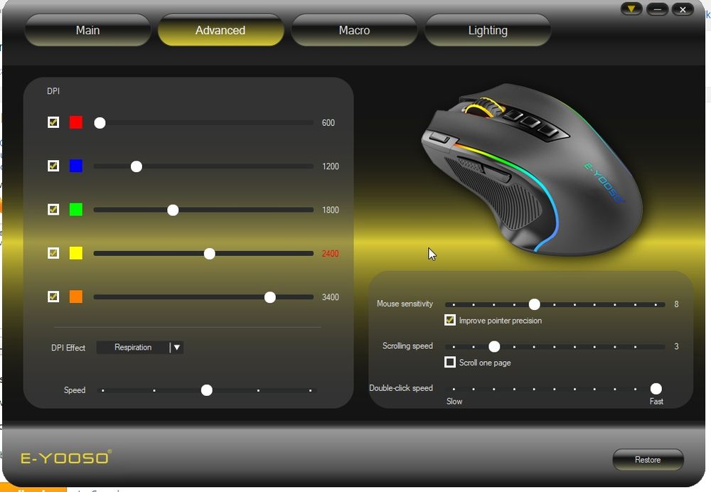Миша нова безпровідна ігрова з акумулятором RGB радіо 2.4 gHz E-YOOSO