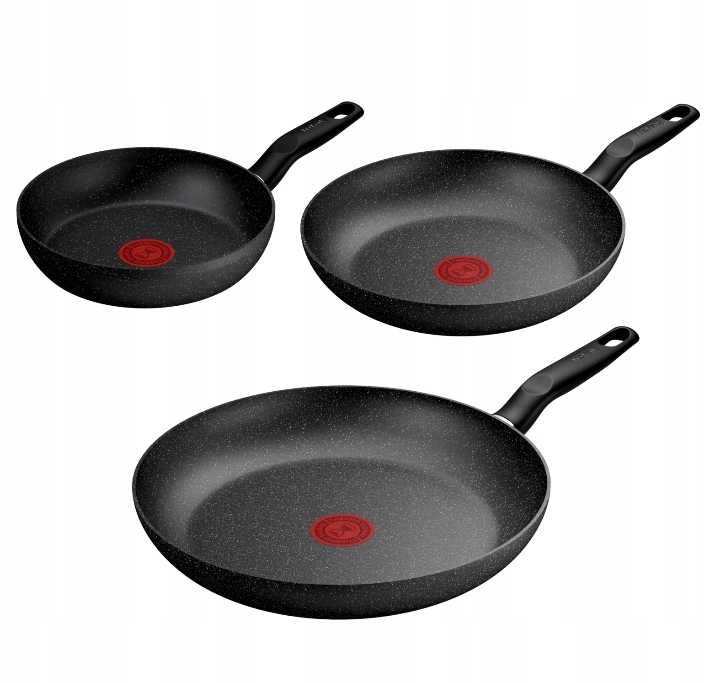 OoZestaw patelni Tefal Dark Essential 3 elementy indukcja 20/24/28 cm DARMOWA DOSTAWA