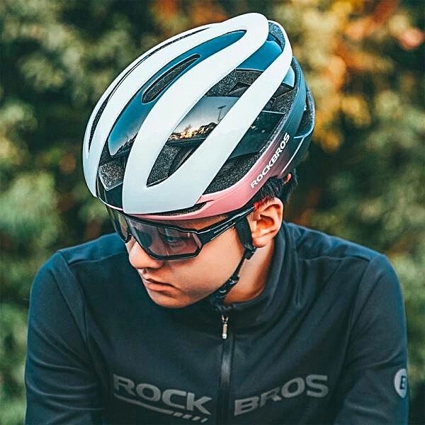 Kask rowerowy Rockbros rozmiar M - niebiesko-różowy