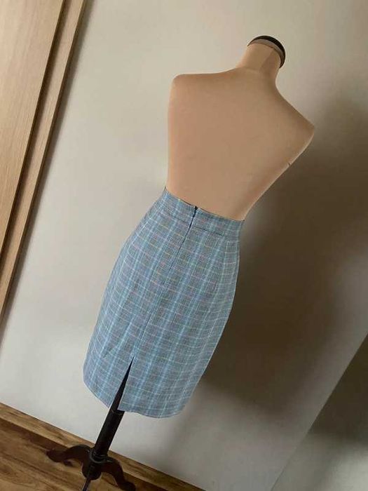 Rylko spodnica dopasowana midi olowkowa kratka basic 42 40
