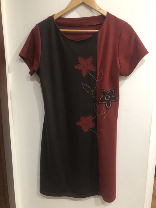 Dois Vestidos bordô de festa outro castanho e tejolo