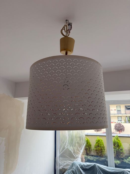 Klosz abażur biało złoty ikea 2 szt