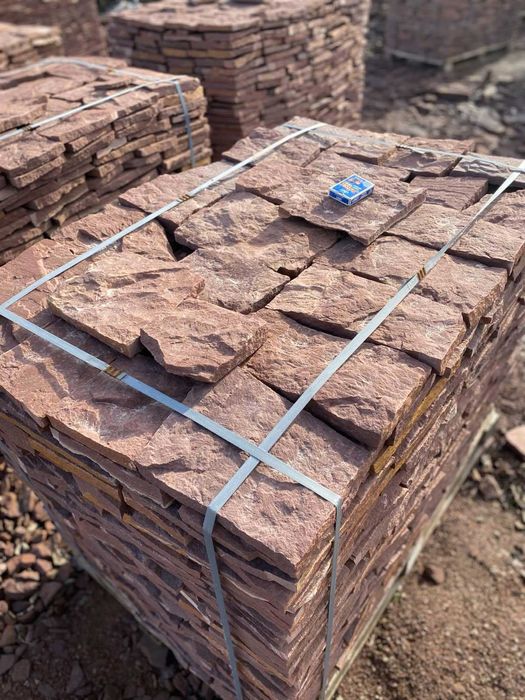 Плитка 3см малиновий Піщаник Натуральний камінь Облицювальний камінь