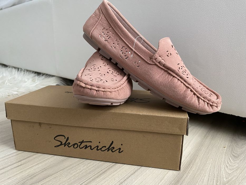 Mokasyny damskie ażurowe r. 38/39 Skotnicki nowe