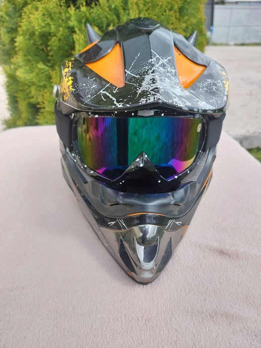 Мото окуляри з дзеркальним покриттям Zelart MT003-2-BK2 чорні