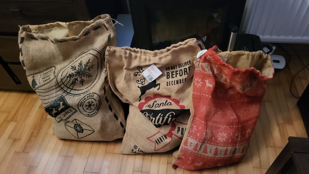 Worek jutowy świateczny 3 wzory do wyboru