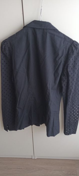 Camisa preta bordado inglês