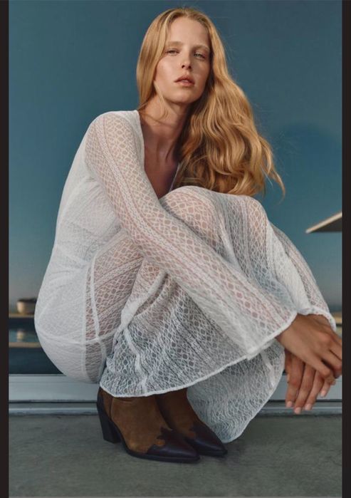 Сукня zara довга з мереживом ажурна