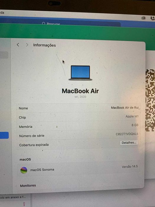 Macbook Air APPLE Cinzento sideral M1 256GB
