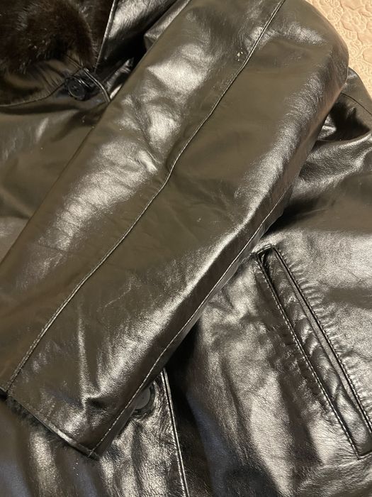 Якісна шкіряна зимова куртка