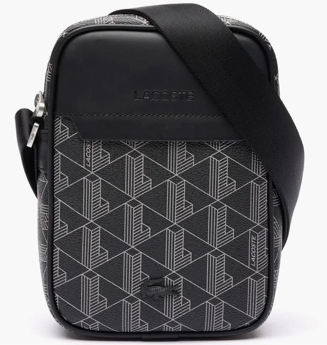 Сумка унісекс Lacoste Monogram Grey/Black оригінал