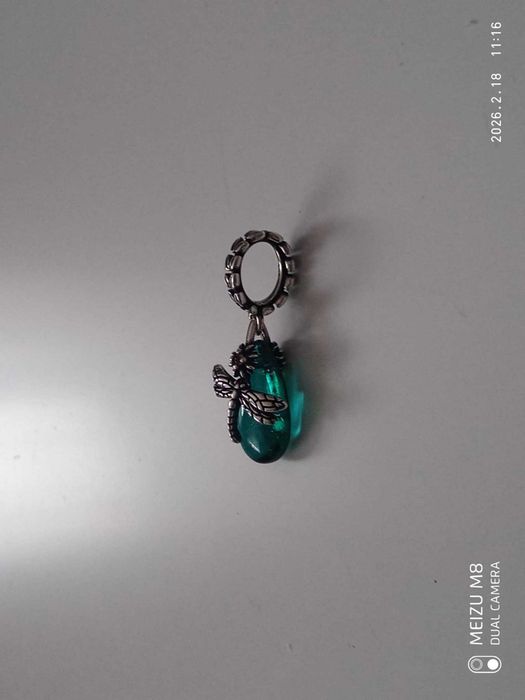 Charms zawieszka do bransoletki modułowej ważka kamień