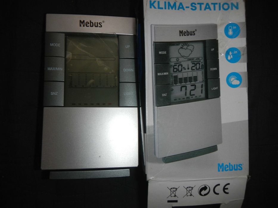 stacja pogody meteo MEBUS termometr zegar budzik higrometr prezent