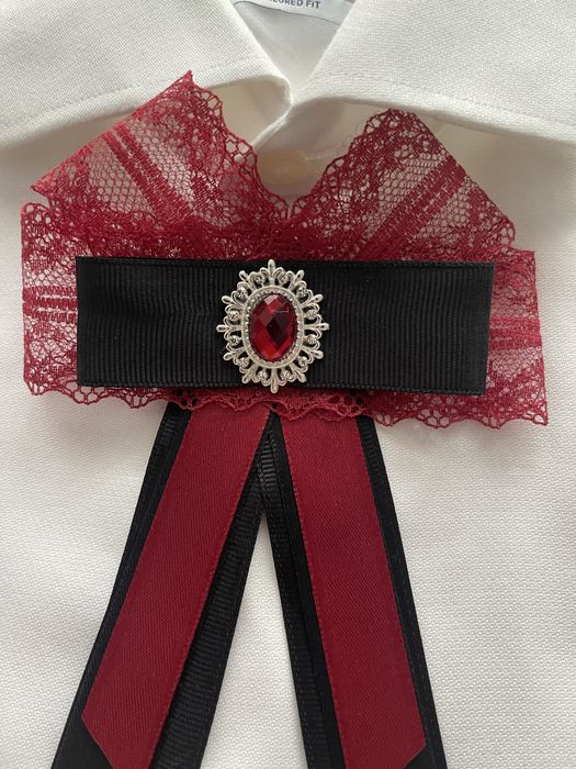 Krawatka czarno bordowa