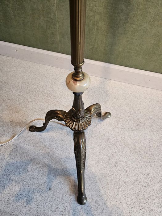 Mosiężna lampa podłogowa  Vintage Marmur