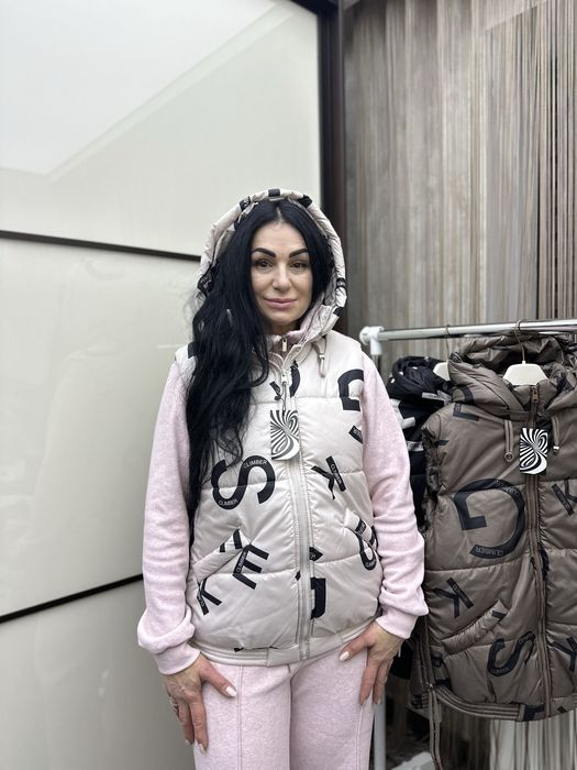 Жіноча жилетка | принтована жилетка | жилетка з капюшоном