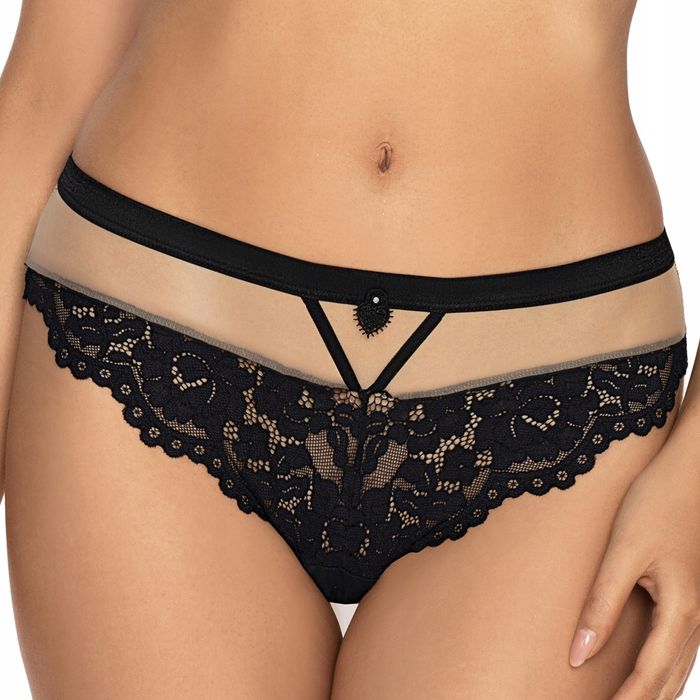 Róża Torfi Stringi Damskie Czarne R. L