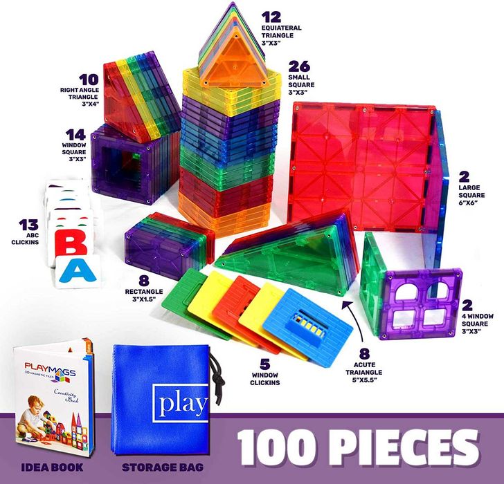 Магнитный конструктор Playmags 100 150 180 60 PicassoTiles \3D от 3-х лет