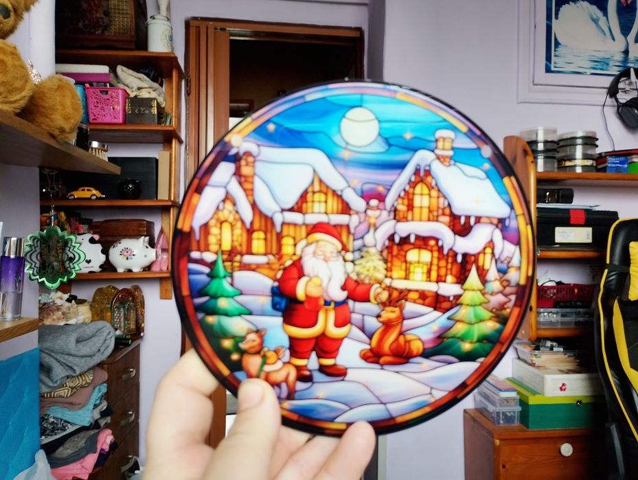 Akrylowy witraż bożonarodzeniowy