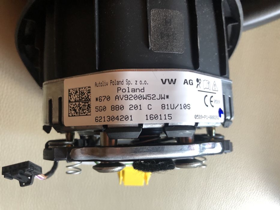 Kierownica skórzana łopatki airbag poduszka vw passat b8
