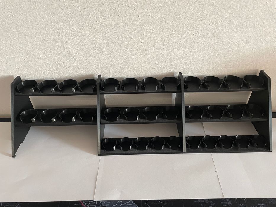 Modułowy stojak na farby modelarskie na biurko. DRUK 3D