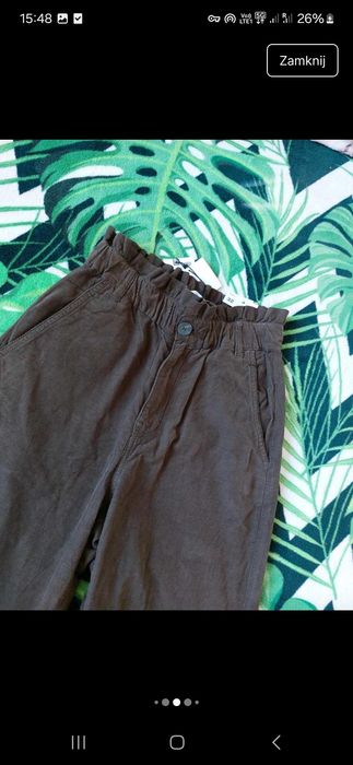 Spodnie baggy z ala zdobnego sztruksu Zara