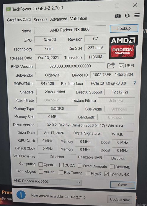 Karta graficzna Gigabyte RX 6600 EAGLE 8G