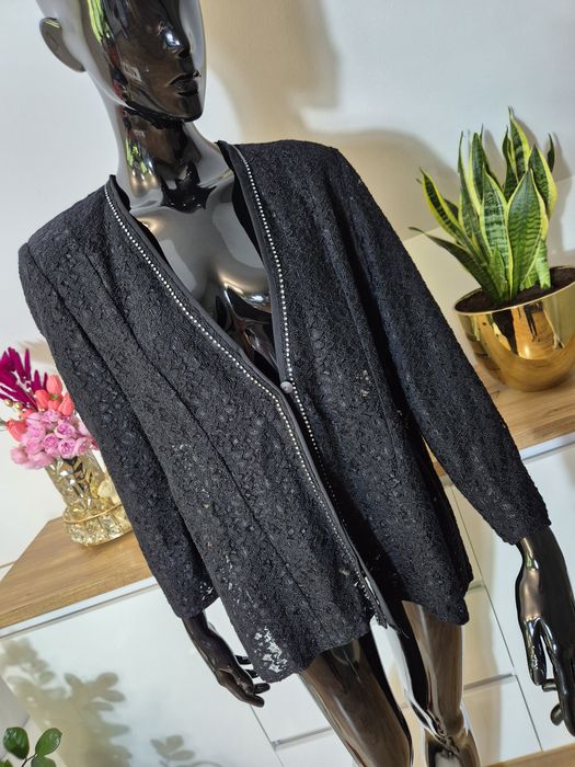 Marynarka damska czarna premium koronkowa Gemre 50 XXXXXL plus size ov
