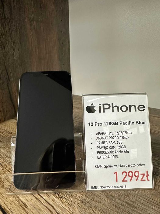 Smartfon Telefon Apple iPhone 12 Pro 128GB Pacific Blue bdb gwarancja
