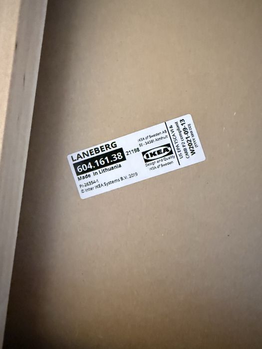 Stol ikea Laneberg bialy lite drewno rozsuwany i cztery krzesla