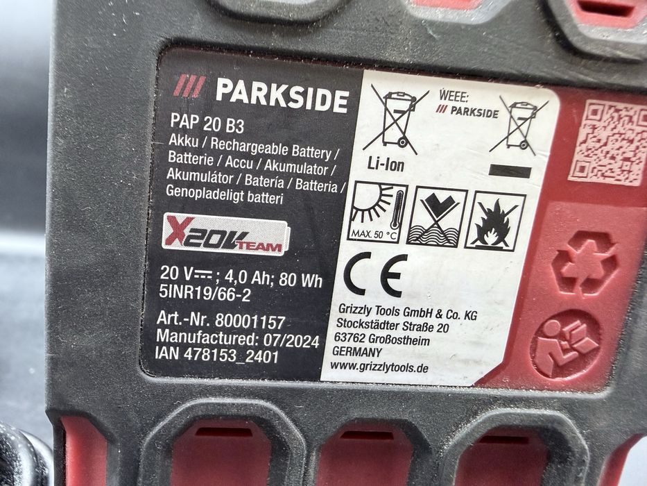 Akumulatorowa Piła Tarczowa Parkside PPMSA 20-Li A1+Aku.4Ah+Ład.