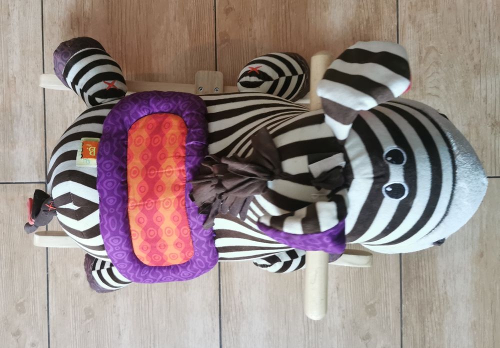 Pluszowa zebra na biegunach B.Toys świetny stan