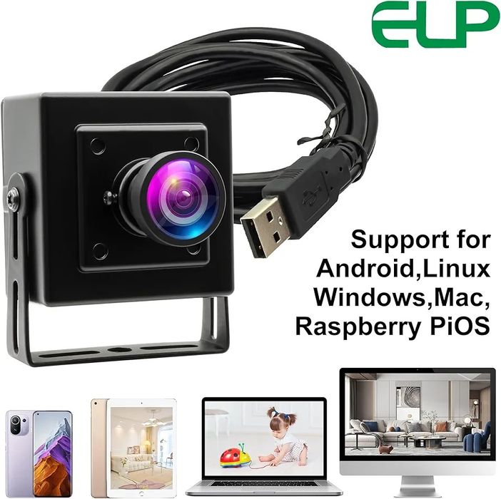 ELP 16MP ширококутна USB-камера для Raspberry Pi та комп'ютера - веб-камера 4K