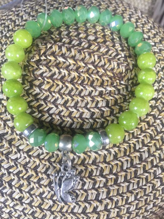 Bransoletka jadeit zielony 8 mm kamień naturalny