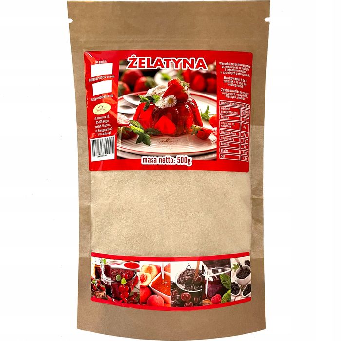 Żelatyna Wieprzowa Spożywcza 180 Bloom 500 G