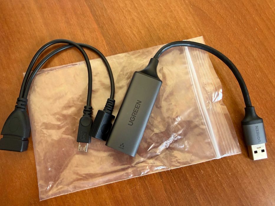 Ugreen USB 3.0 Gigabit Ethernet + Adaptador Micro USB OTG