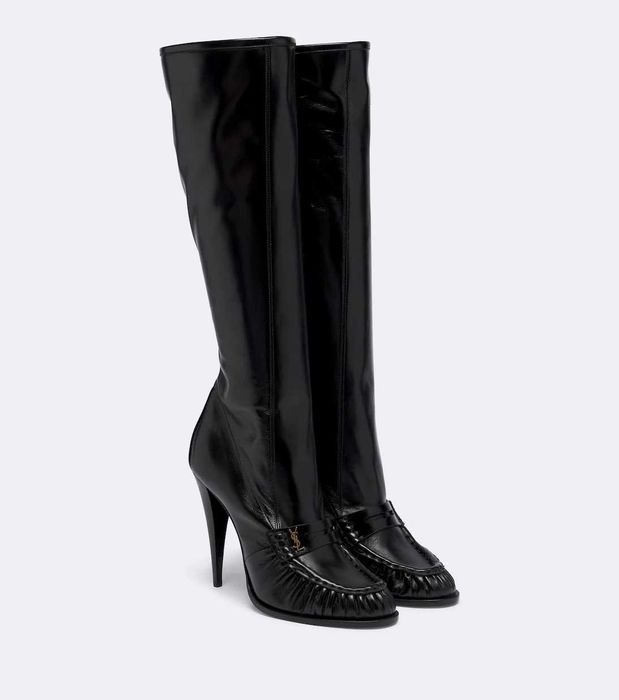 Skórzane kozaki Le Loafer do kolan  Saint Laurent