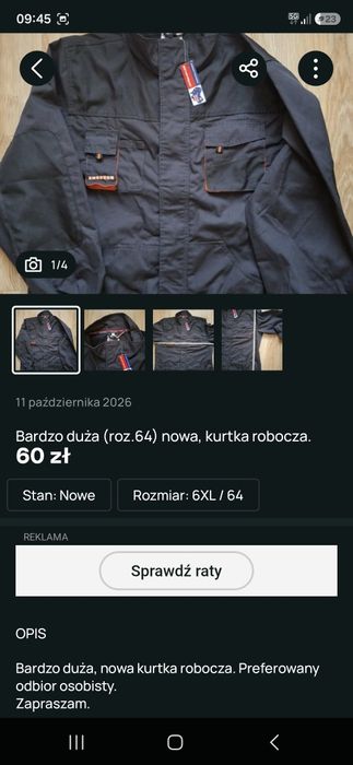Bardzo duża (roz.64) kurtka z metką